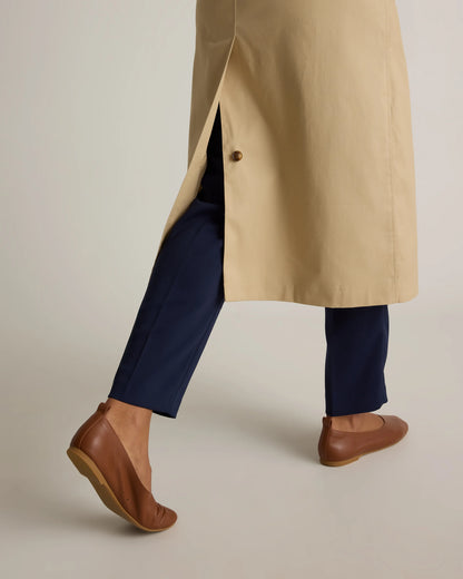 Comfort Stretch Long Trench Coat - XS / Dark Khaki