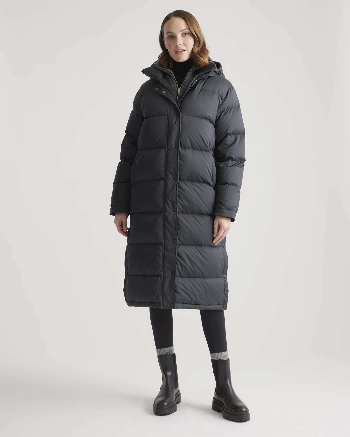 Responsible Down Long Puffer Jacket - XS / Black