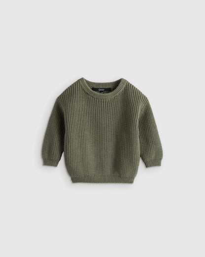 100% Organic Cotton Fisherman Tunic Sweater - 3-6M / Navy
