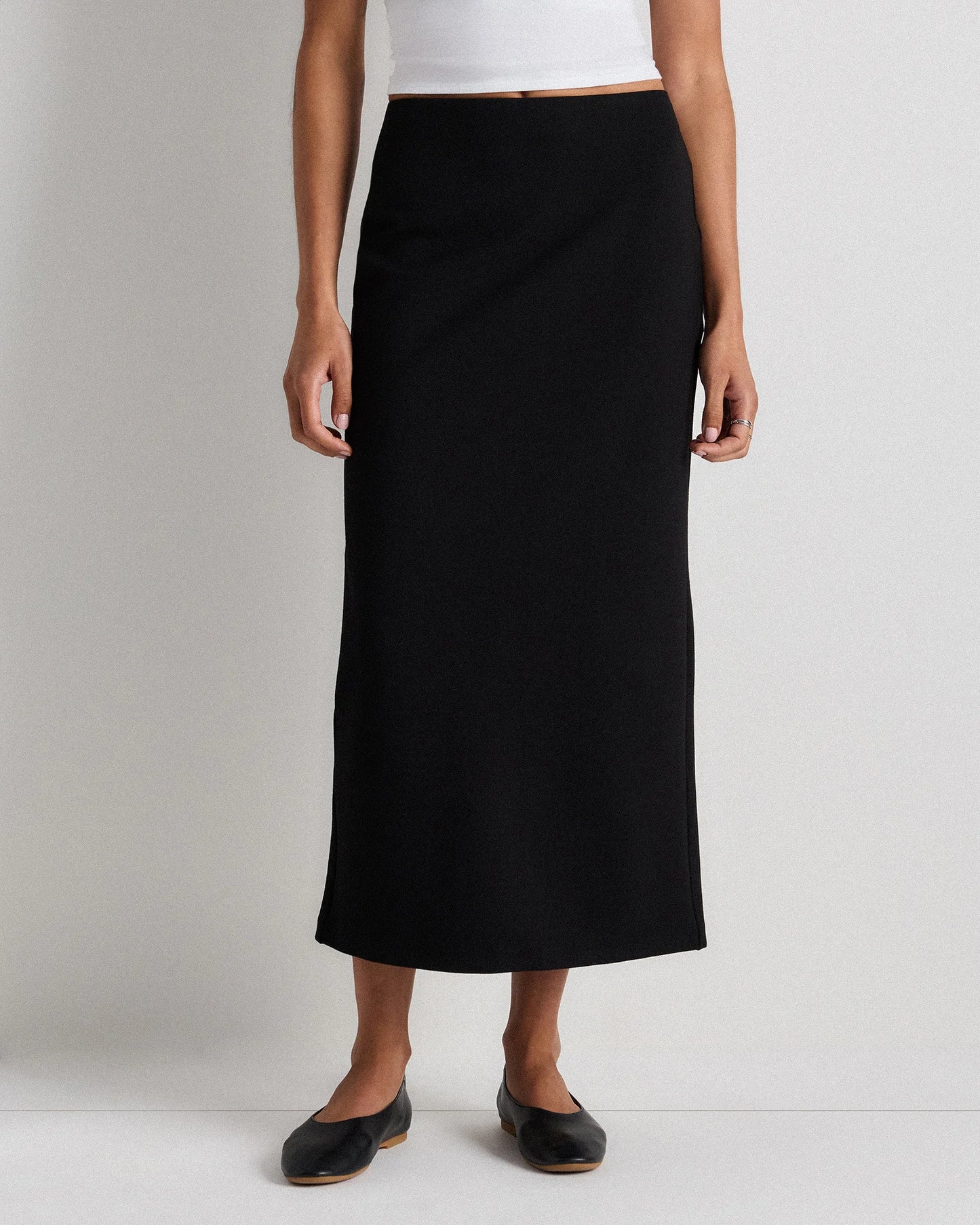 Ultra-Stretch Ponte Maxi Pencil Skirt - XS / Navy