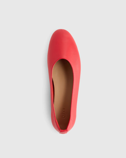 Italian Leather Glove Ballet Flat - 5 / Shell Pink