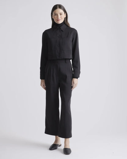 Stretch Crepe Cropped Jacket - XS / Morel