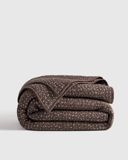 Organic Cotton Hand Stitched Quilt - Twin / Stone