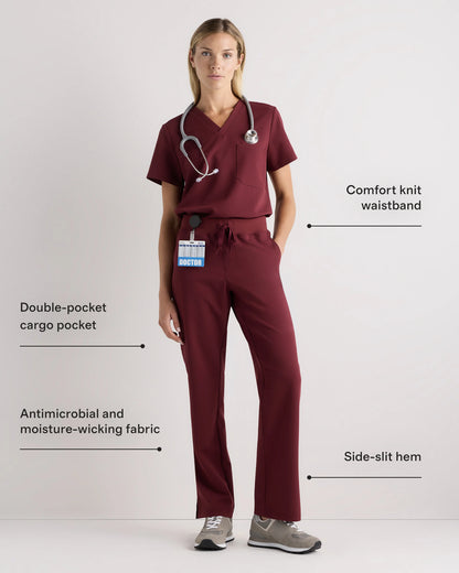 AeraFlex Scrub Cargo Pants - XS / Bold Black
