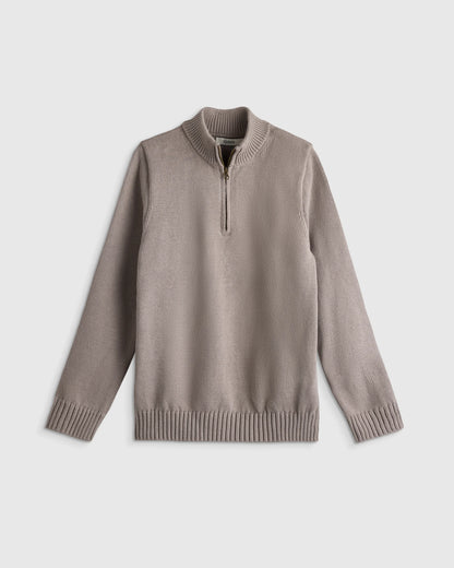 Boys 100% Organic Cotton Quarter-Zip Sweater - 6 / Navy