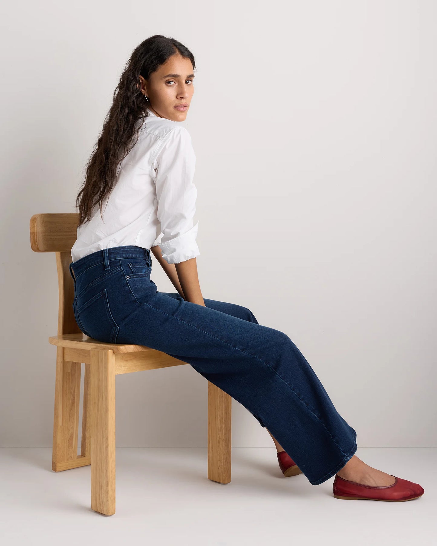 Luna Stretch Wide Leg Jeans - 24 / Frosted Blue
