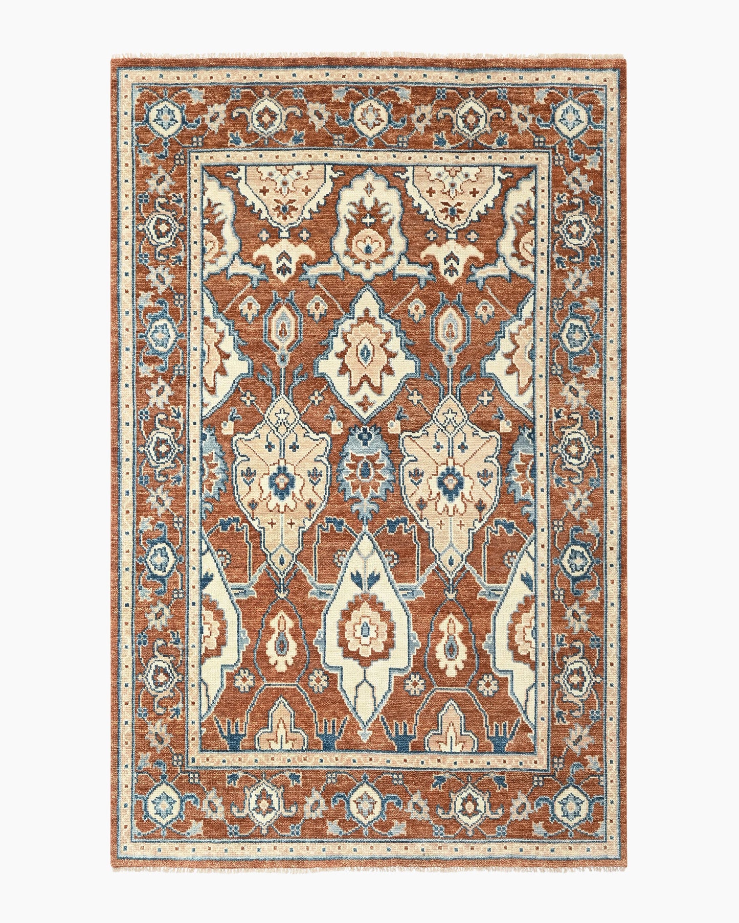 Calypso Hand-Knotted Wool Rug - 3' x 5' / Rust