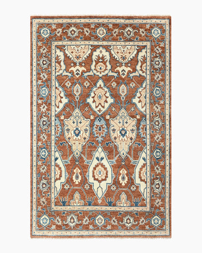 Calypso Hand-Knotted Wool Rug - 3' x 5' / Rust