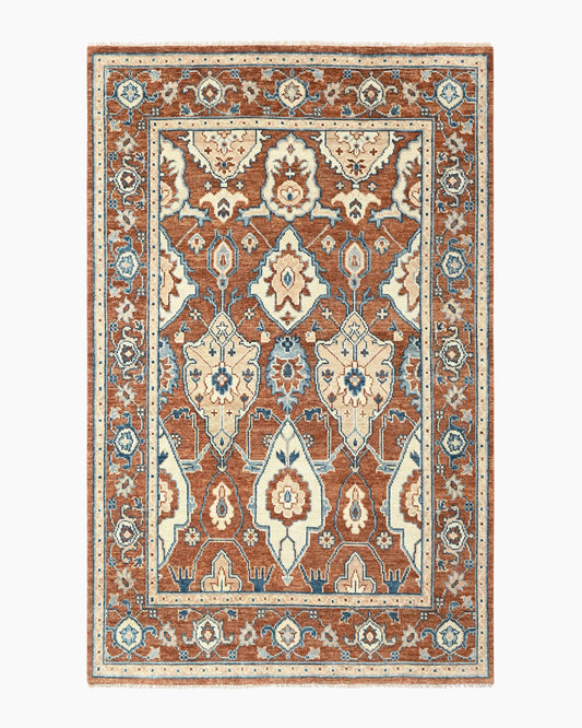 Calypso Hand-Knotted Wool Rug - 3' x 5' / Rust