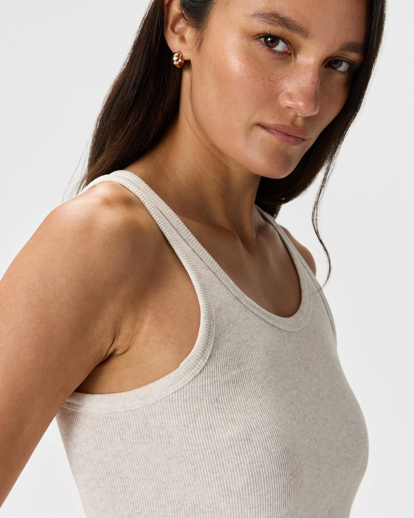 Organic Cotton Micro-Rib Scoop Neck Tank - XS / Moonstone Blue