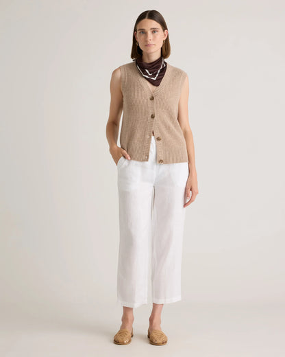 Mongolian Cashmere Fisherman Sweater Vest - XS / Oatmeal