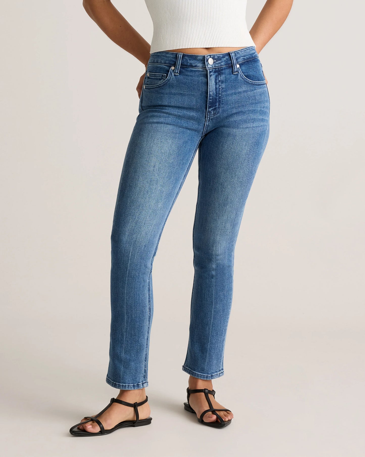 Luna Stretch Slim Straight Jeans - 24 / Black