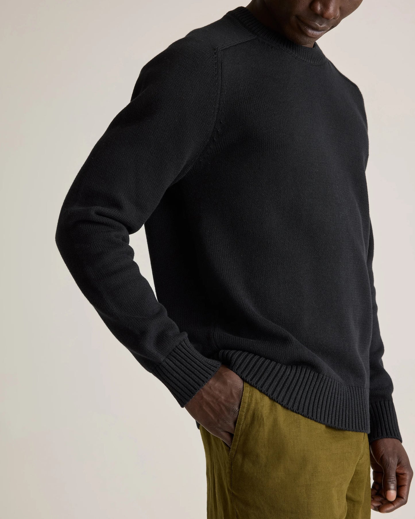 100% Organic Cotton Crewneck Sweater - S / Speckled Beige