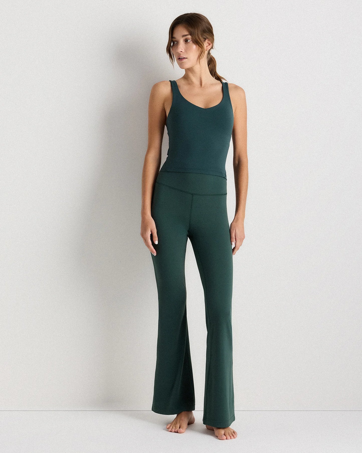 Ultra-Form V-Neck Cropped Tank - XS / Forest Green