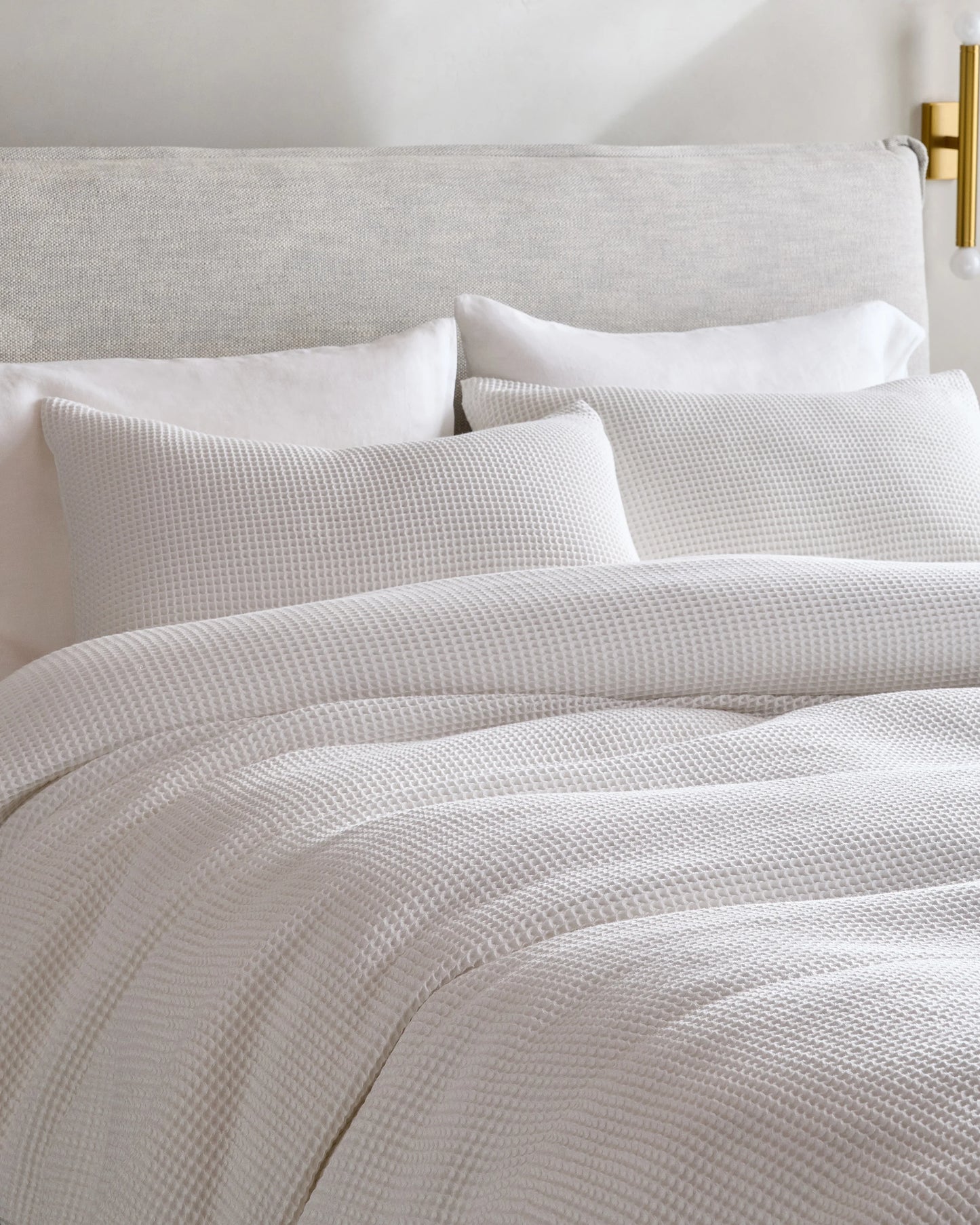 Organic Waffle Sham Set - Standard / White