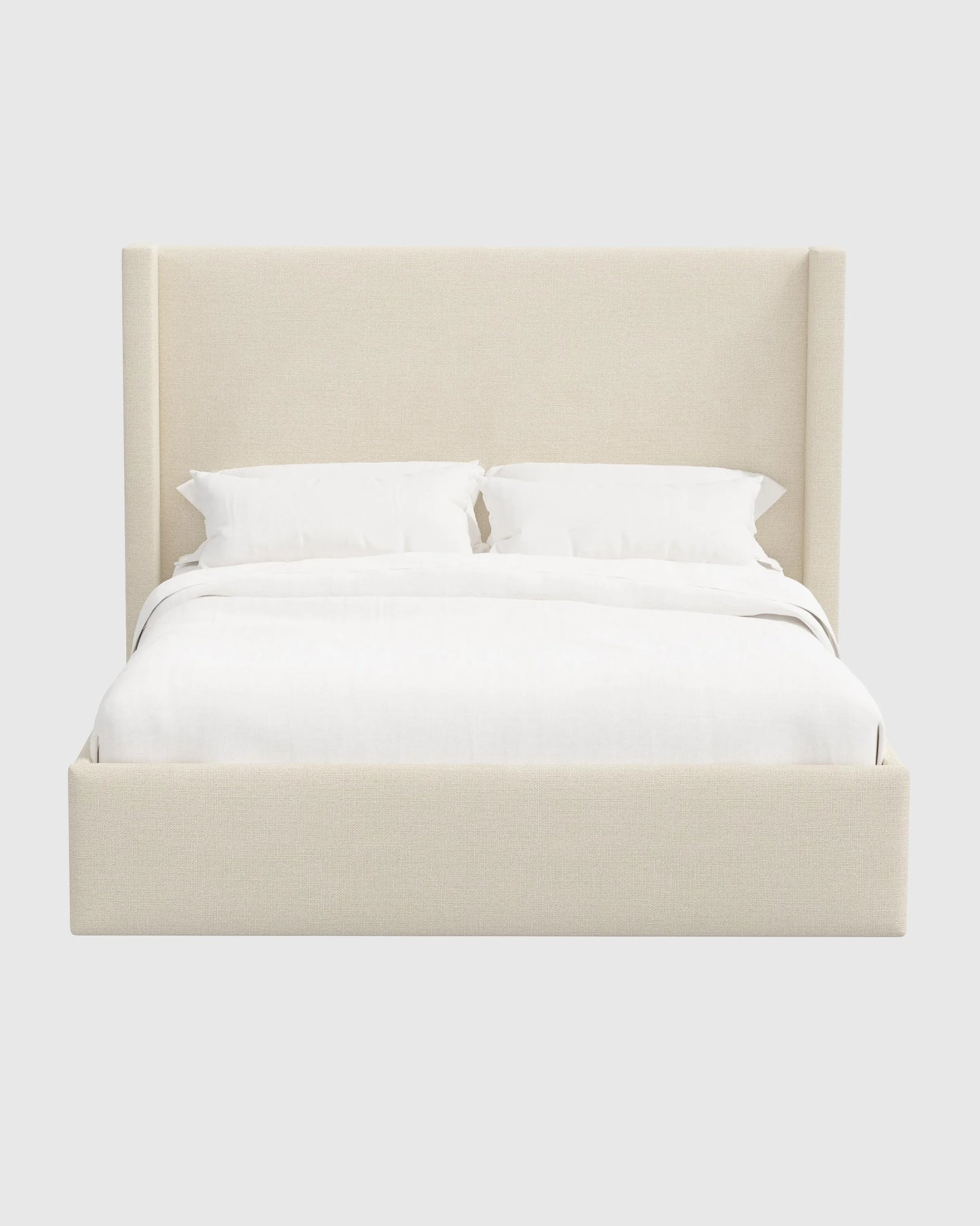 100% Linen Wingback Bed - Full / Canvas