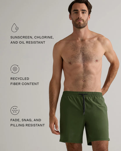 Italian Swim Trunks - 7" - XS / Navy Diamond Geo