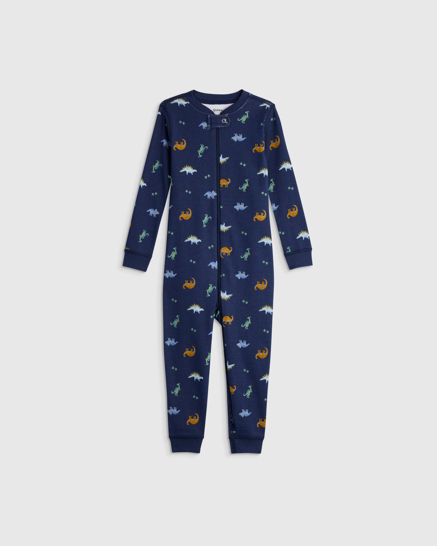 100% Organic Cotton One Piece Pajama - 2T / Navy Stripe