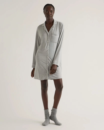 Bamboo Jersey Sleep Shirt - XS / Rhubarb