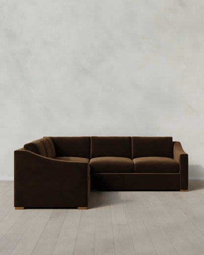 Hollis Slope Arm L Sectional in Performance Velvet - 110x110 / Gunmetal
