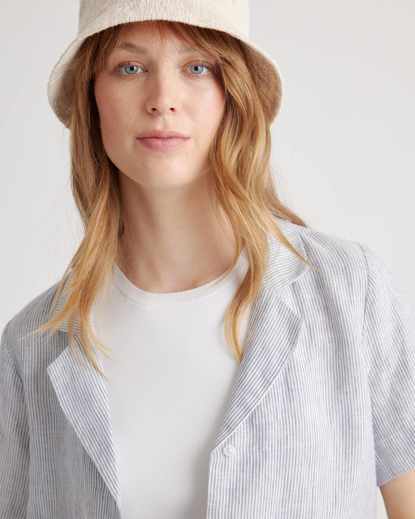 100% European Linen Short Sleeve Shirt - XS / Moonstone Blue