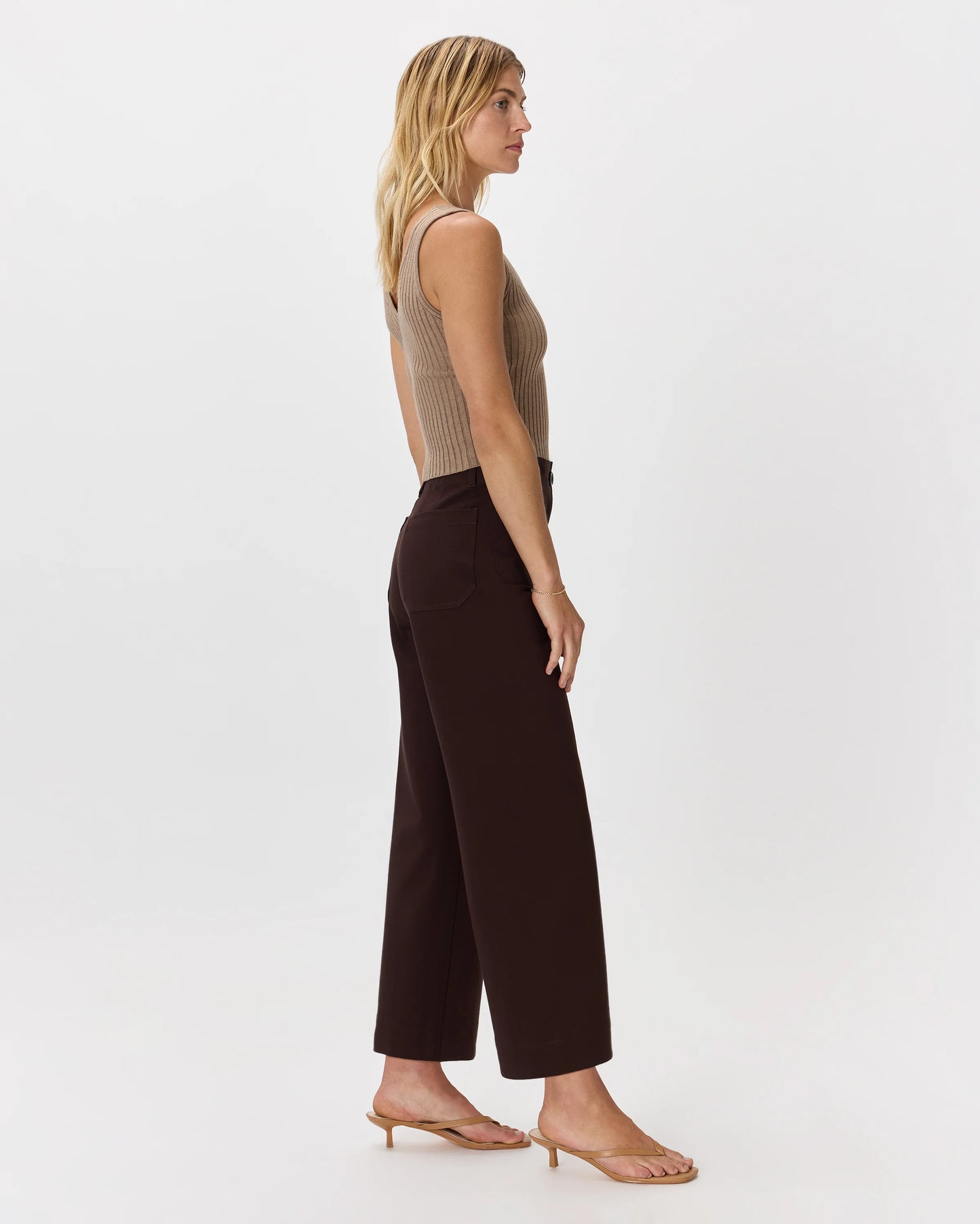 Ultra-Stretch Ponte Cropped Wide Leg Pants - 0 / Espresso