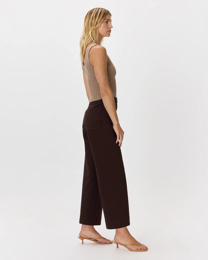 Ultra-Stretch Ponte Cropped Wide Leg Pants - 0 / Espresso