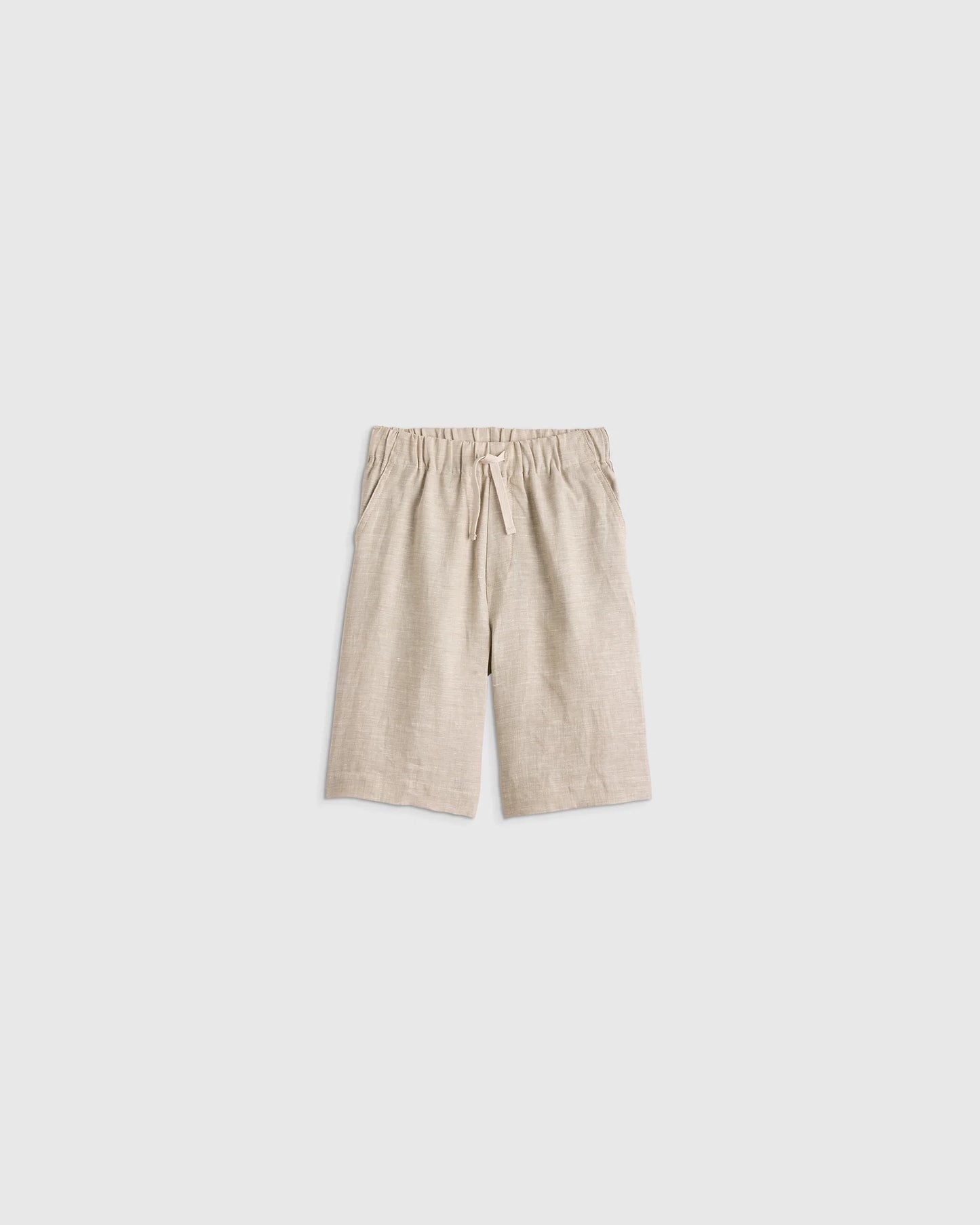 100% European Linen Pull-On Shorts - 2T / Blue Pinstripe