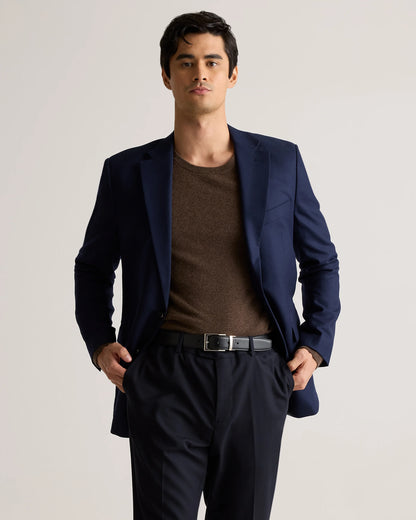 Stretch Wool Blazer - S / Grey Melange