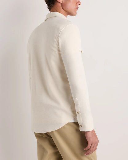 Stretch Sweater Fleece Shirt - S / Off-White