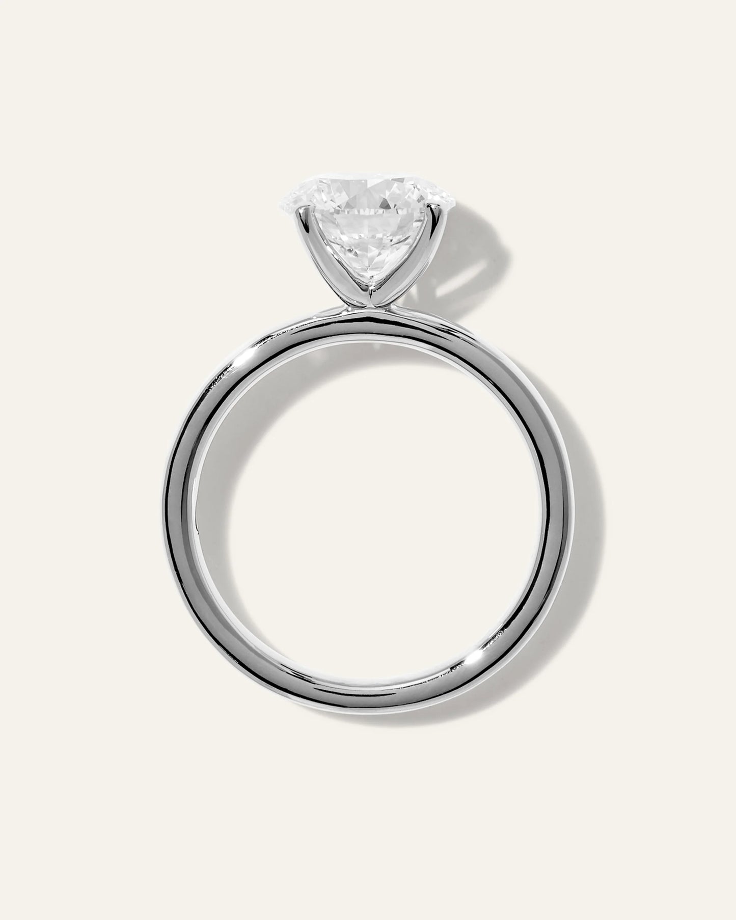 Lab Grown Diamond Round Comfort Fit Engagement Ring - 2.5ct - 4 / Yellow Gold