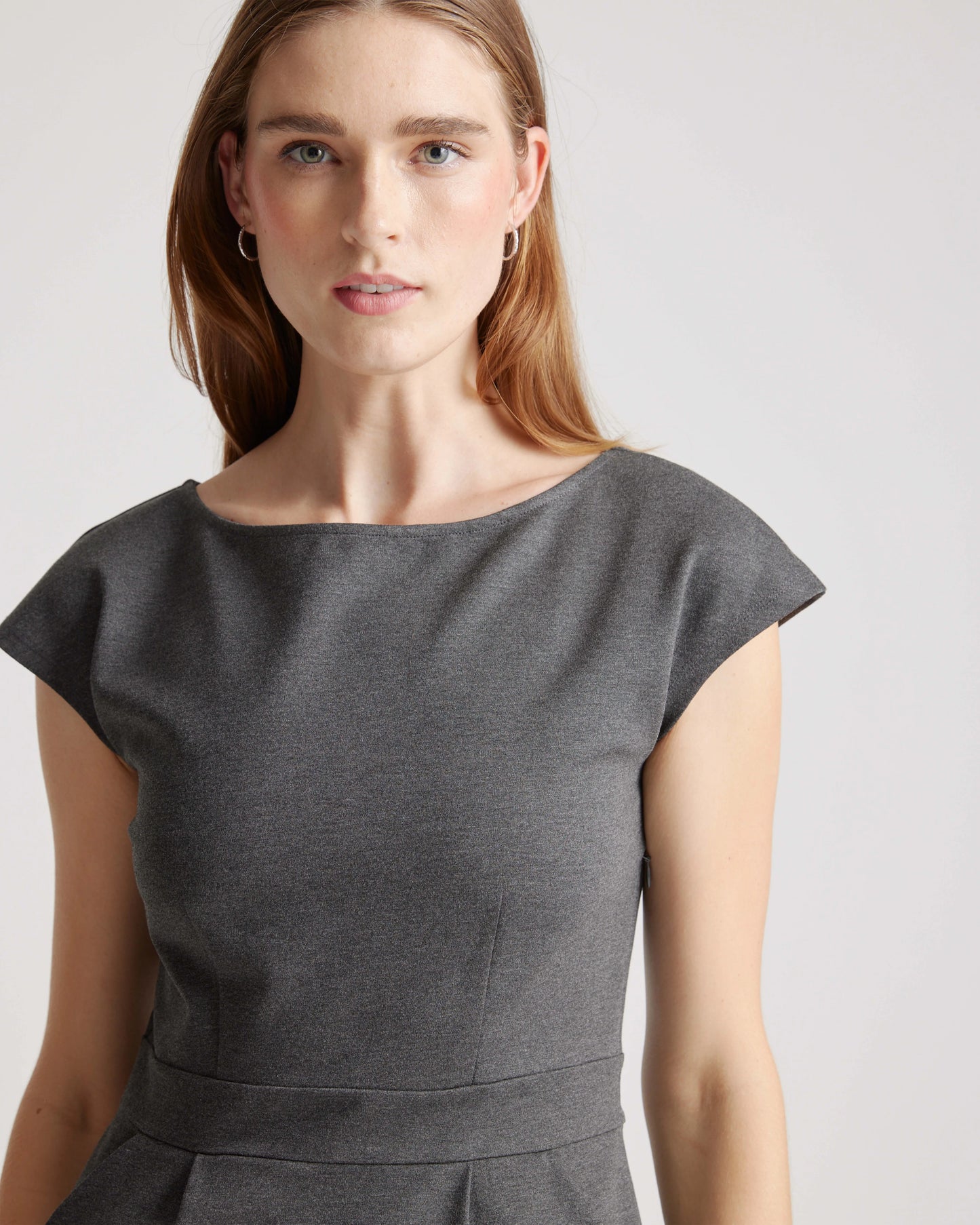 Ultra-Stretch Ponte Cap Sleeve Dress - XS / Ruby Red