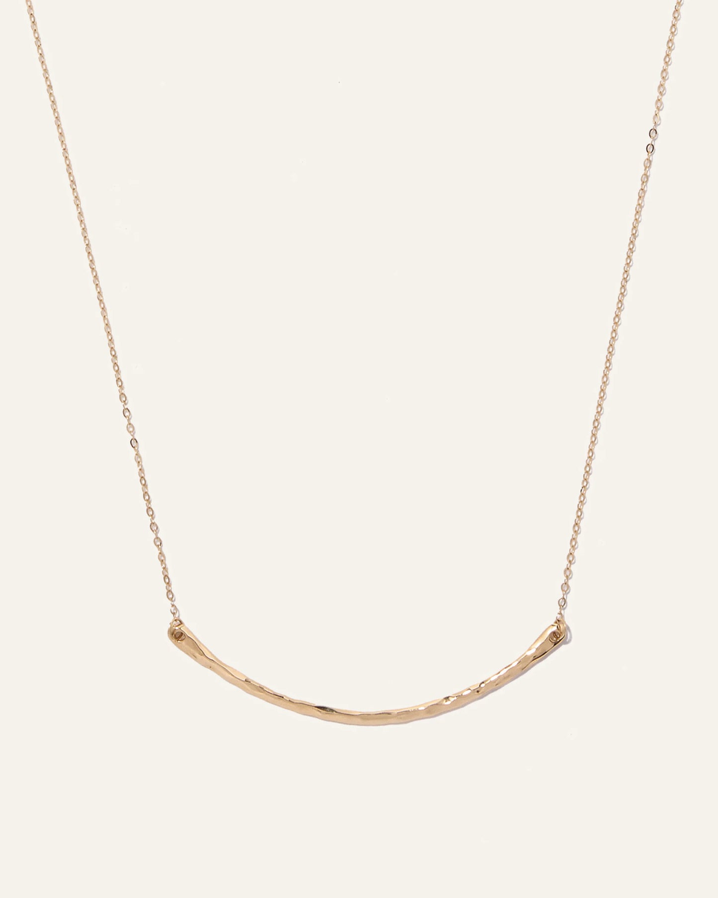 14K Gold Hammered Curve Necklace - One Size / Yellow Gold