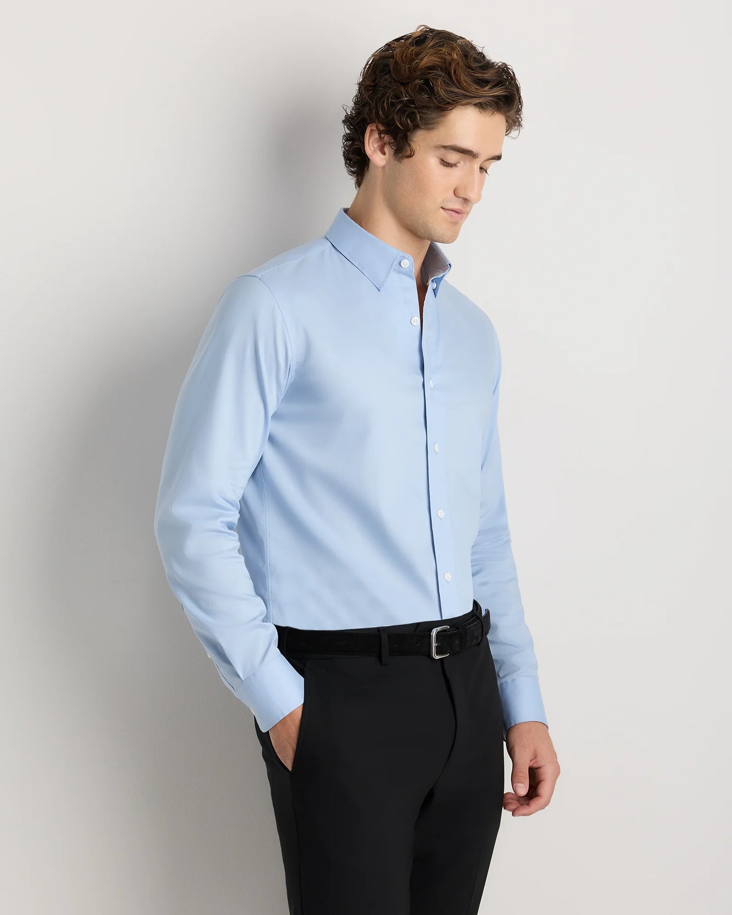 Supima Cotton-Tencel Everyday Shirt - S / Blue Gingham