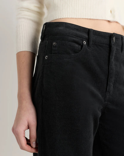 Organic Stretch Corduroy Wide Leg Pants - 0 / Black