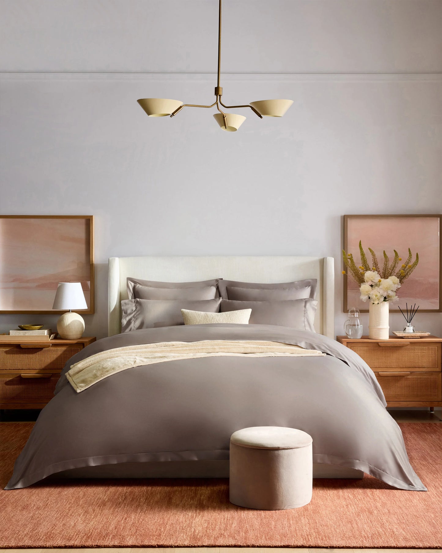 Signature Giza Cotton Sateen Duvet Cover - Twin / Light Grey