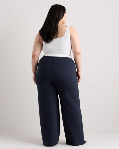Ultra-Stretch Ponte Wide Leg Pants - 1X / Black
