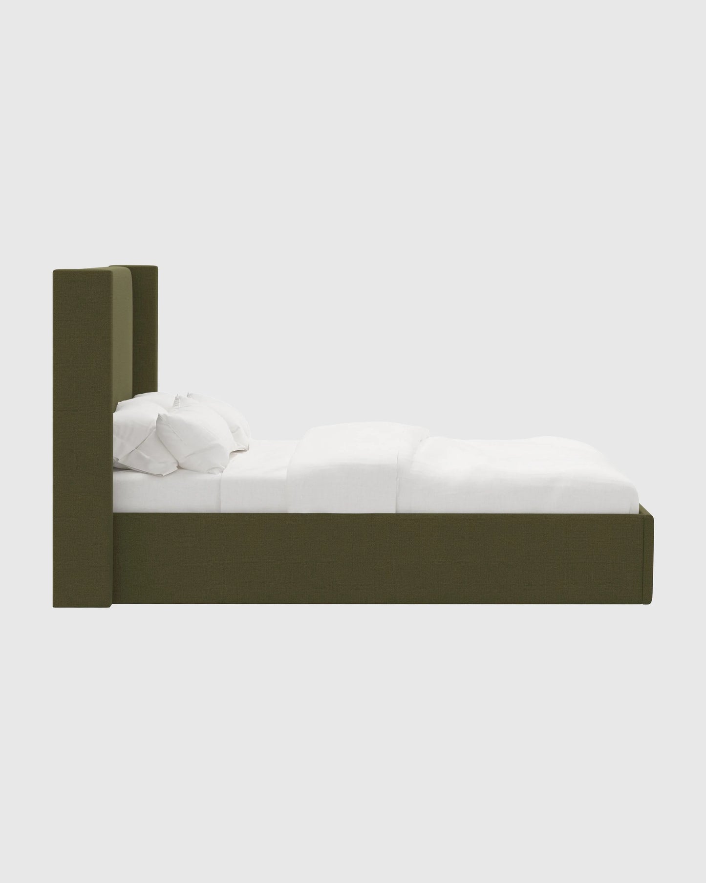 100% Linen Wingback Bed - Full / Canvas