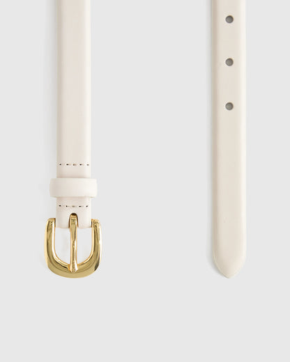 Sofia European Leather Skinny Belt - XS / Black