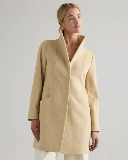 Italian Wool Cocoon Coat - XS / Black