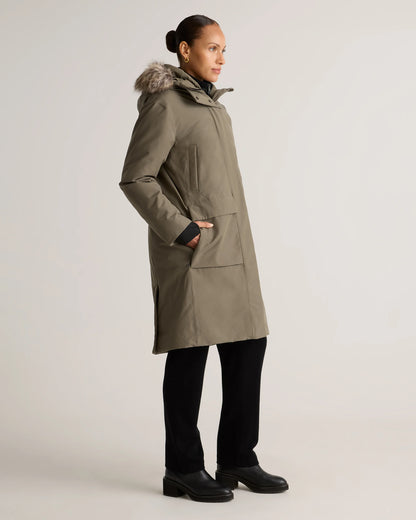 Responsible Down Hooded Long Parka - XS / Storm Blue