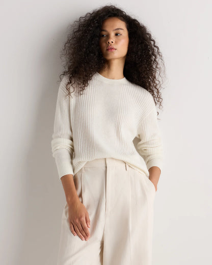 Lightweight Baby Alpaca Ribbed Crewneck - XS / Smoked Charcoal