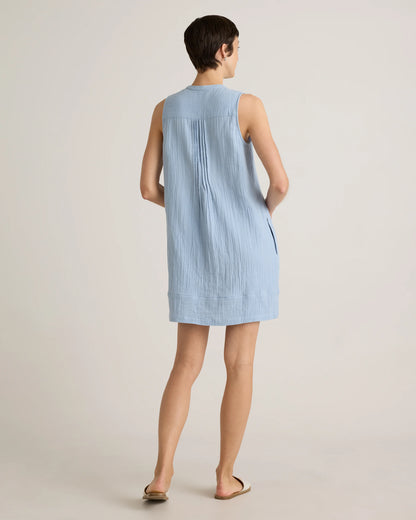 100% Organic Cotton Gauze Sleeveless Swing Dress - XS / Amaranth Pink