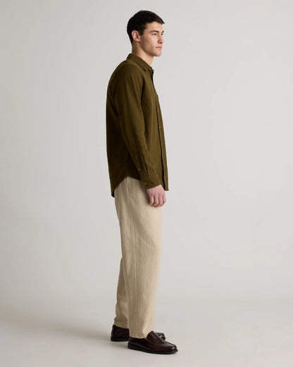 Organic Cotton Stretch Selvage Shirt - S / Mini Blue Stripe