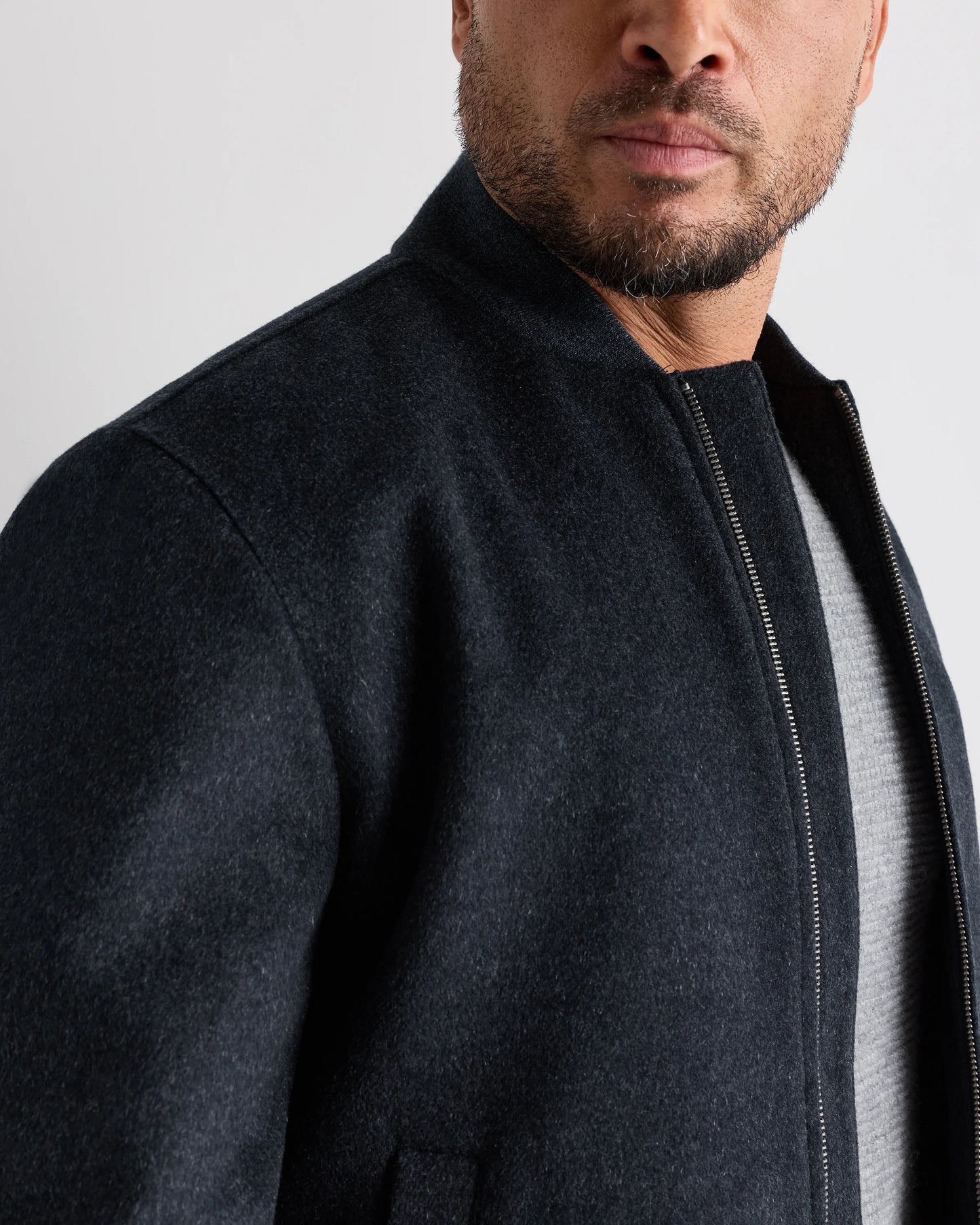 100% Mongolian Cashmere Bomber Jacket - S / Black