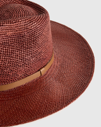 Toquilla Straw Crochet Fedora - S / Natural