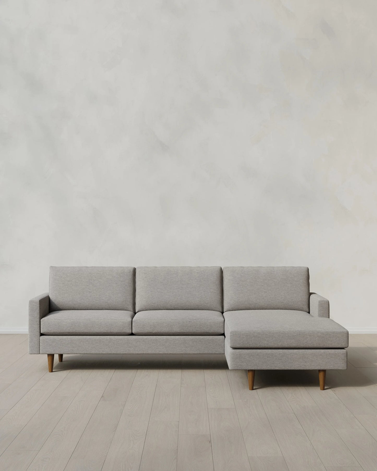 Atlas Midcentury Chaise Sectional in Performance Basketweave - 106" Right Arm / Navy