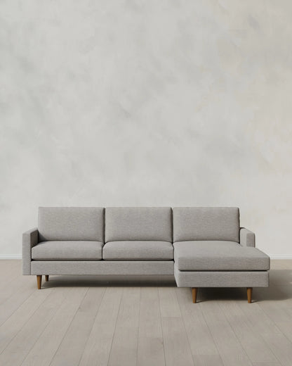 Atlas Midcentury Chaise Sectional in Performance Basketweave - 106" Right Arm / Navy