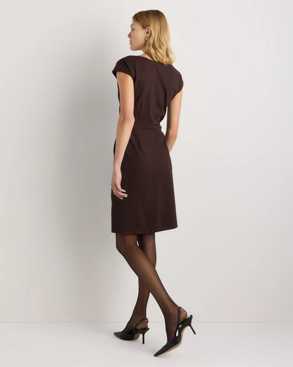 Ultra-Stretch Ponte Cap Sleeve Dress - XS / Ruby Red