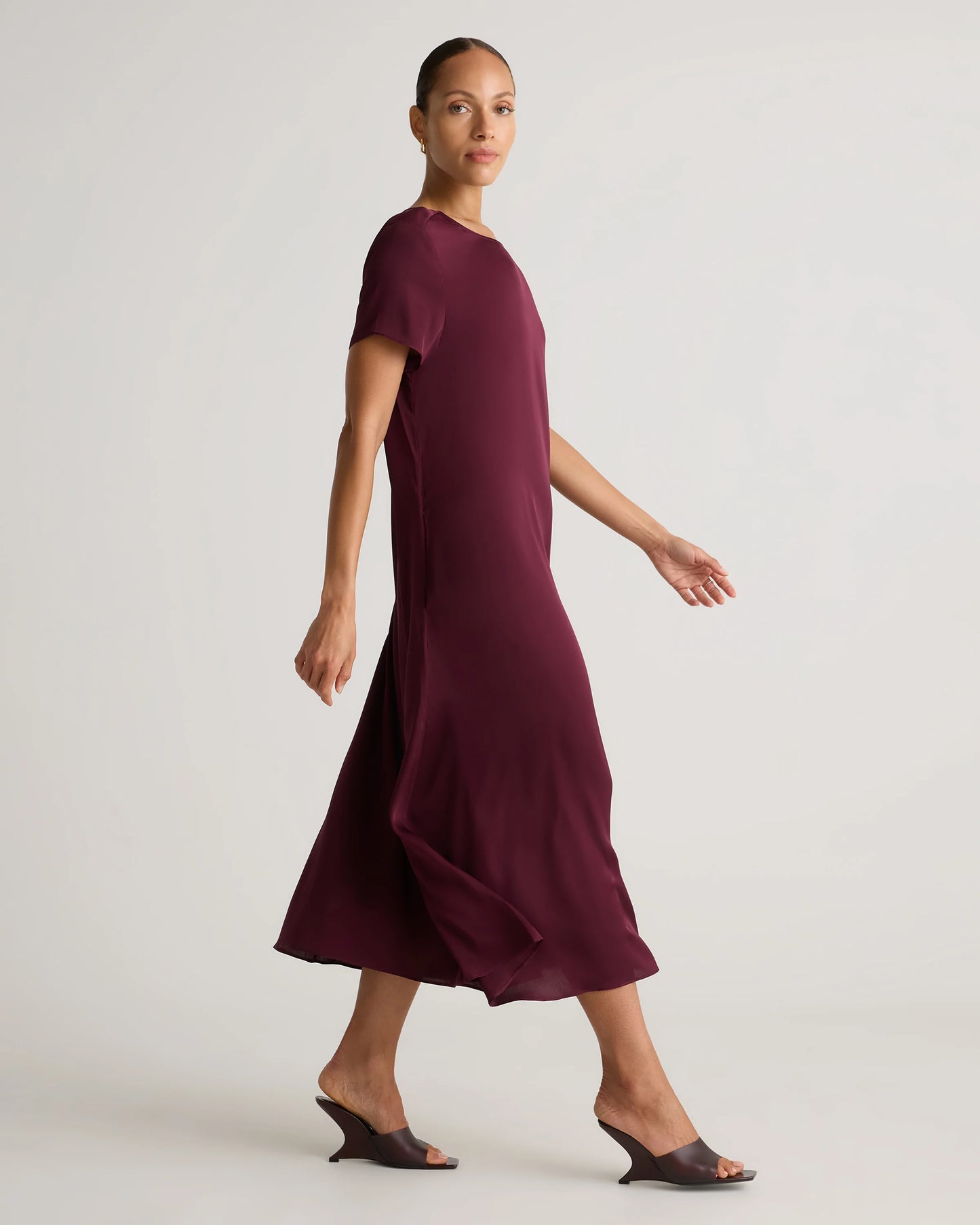 Washable Stretch Silk Voluminous Maxi Dress - XS / Moonstone Blue